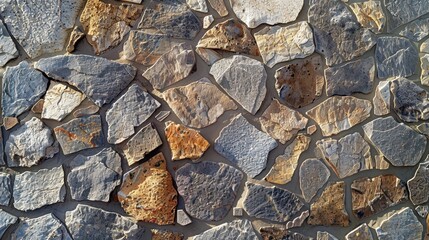 A wall made of stone with a lot of cracks and rust. The wall is old and worn out