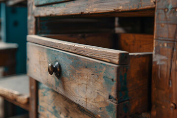 old vintage wooden furniture and bedside tables