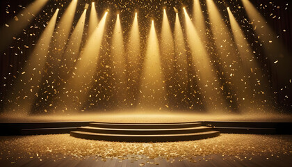 golden confetti a festive stage a light 7
