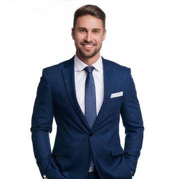 Retrato de empresario guapo y alegre