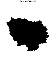 Obraz premium Ile-de-France outline map