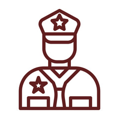 0Police officer Vector Line Maroon Icon Design