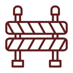 Barrier Vector Line Maroon Icon Design