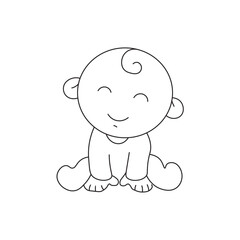 child with cute smile. baby child, illustration of an child  on white background 
