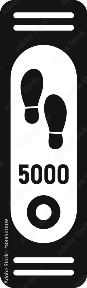 Poster fitness tracker counting steps icon in simple style on a white background