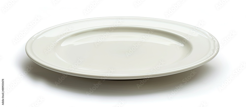 Poster plate with no food on a white background with clipping path and full depth of field for copy space i