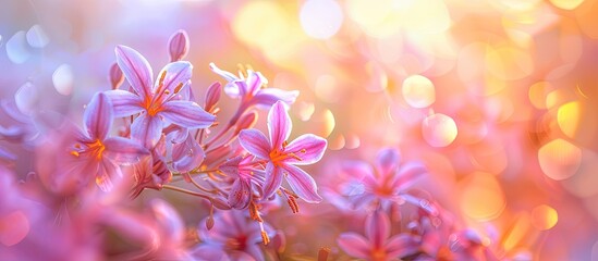 Mockup and project with a blurred background featuring lilac, white, orange, and yellow hues, highlighted with bokeh effects. Includes layout with copy space image.