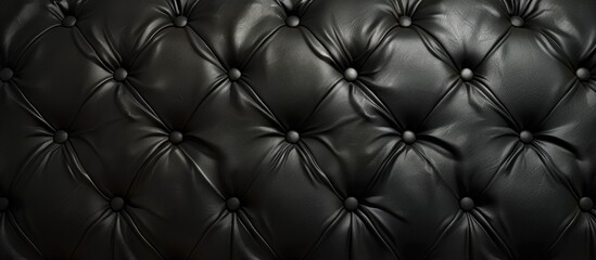 Naklejka premium Luxurious black leather-textured background with copy space image.