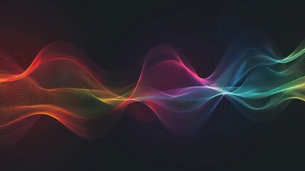 Naklejka premium Futuristic digital abstract smooth audio sound waves background wallpaper AI generated image