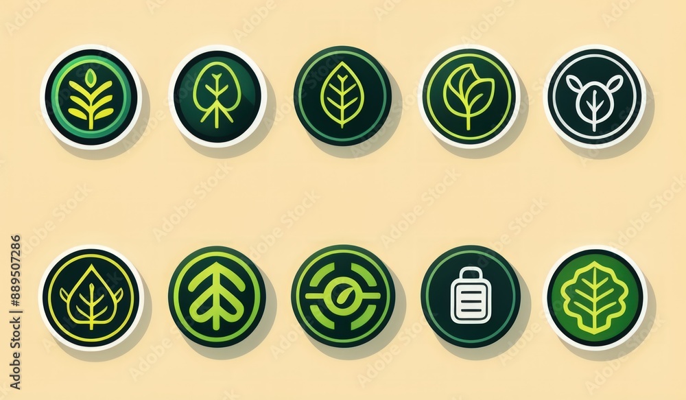 Poster set of numbers and symbols