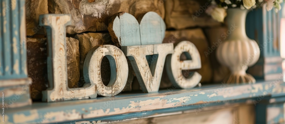 Poster wooden letters spelling out 