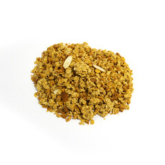 Almond Granola on White Background