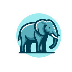 flat vector logo of an elephant.