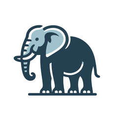 flat vector logo of an elephant.