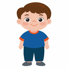 Obraz premium happy cute little girl vector illustration