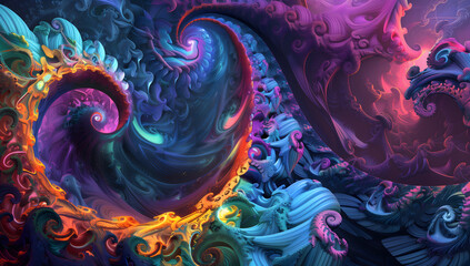 3d abstract colorful illustration highly detailed digital art vector design fantasy colorful world concept 