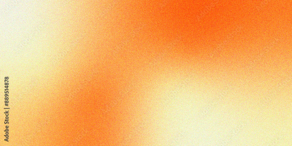 Poster grainy orange gradient background, noise texture banner design with copy space, 80s 90s style retro 