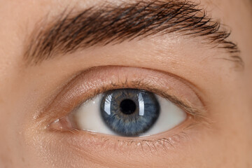 Macro photo of woman with beautiful eyes