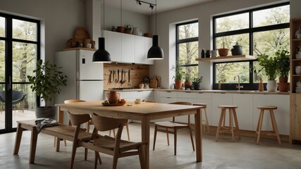 Fototapeta premium Scandinavian Inspired Kitchen