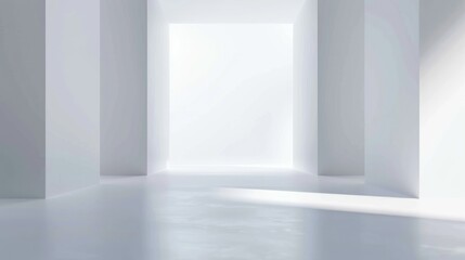 Fototapeta premium soft gradient white background, minimal, simple, copy space in the middle. AI generated image