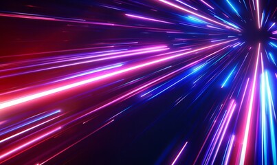 Vivid light rays zooming from center