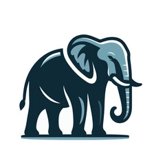 Obraz premium flat vector logo of an elephant.