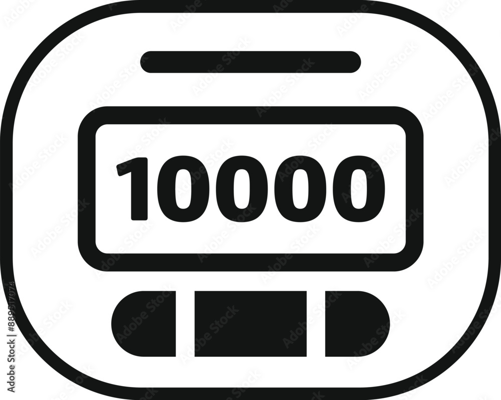 Poster electronic counter showing 10000 number icon. outline electronic counter showing 10000 number vector