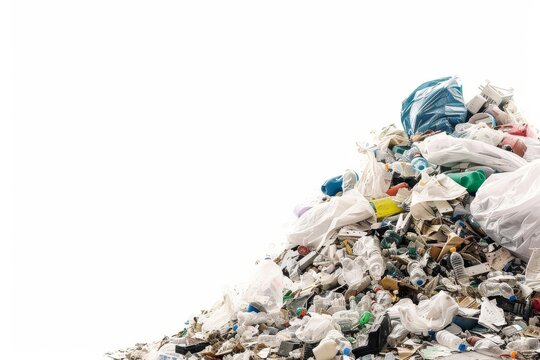 Isolated Garbage Trash Heap with White Background Graphic Generative Illustration