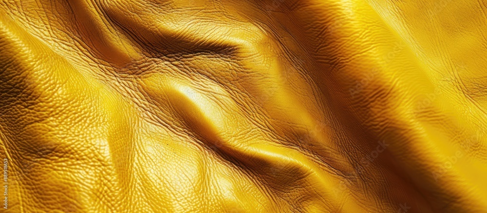Poster yellow leather material provides an abstract and textured background in this copy space image.