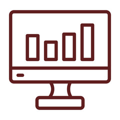Graph Vector Line Maroon Icon Design