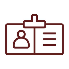 Identity Card Vector Line Maroon Icon Design