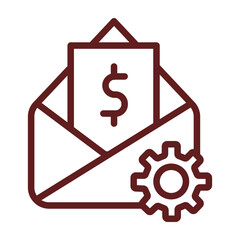 Mailing Vector Line Maroon Icon Design
