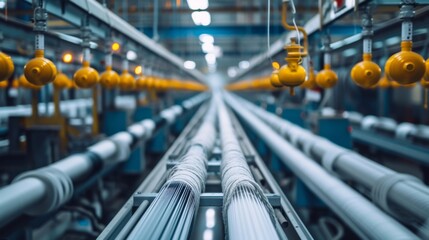 Naklejka premium Spinning production line in a factory
