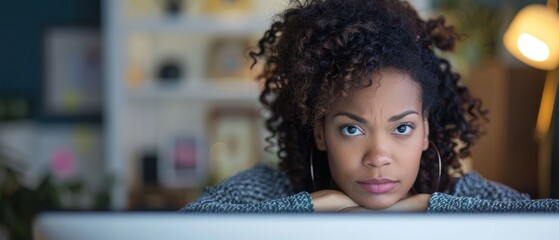 Fototapeta premium Stressed Woman Having Technical Issues While Working in Home Office