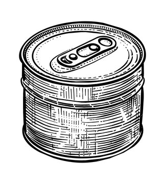 recommend clip art: tin can engraving black and white outline