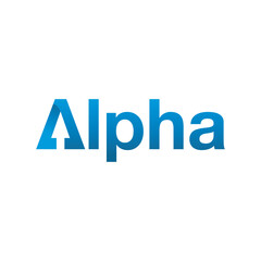 Alpha arrow wordmark logo design