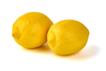 Fresh lemon fruits, isolated on white background.