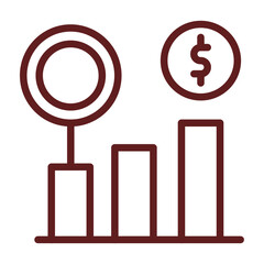 Analysis Vector Line Maroon Icon Design