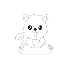 cat with a bow vector on white background 