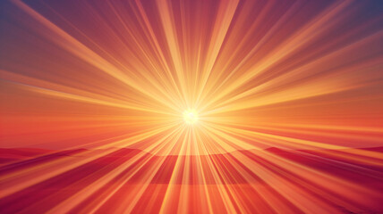 Obraz premium Sun rays abstract background design. Explosive light speed rays effect poster. Flash of bright light star concept wallpaper. Orange, red, yellow colors. Digital illustration art. AI artwork.
