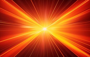 Obraz premium Sun rays abstract background design. Explosive light speed rays effect poster. Flash of bright light star concept wallpaper. Orange, red, yellow colors. Digital illustration art. AI artwork.