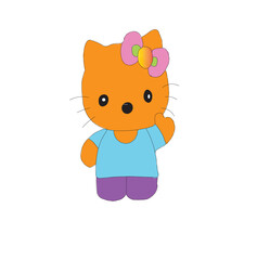 cat cartoon of a vector design 
