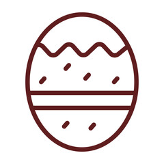 Easter Vector Line Maroon Icon Design