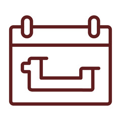 Dragon Boat Festival Vector Line Maroon Icon Design