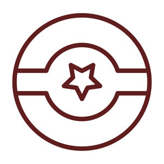Army Vector Line Maroon Icon Design