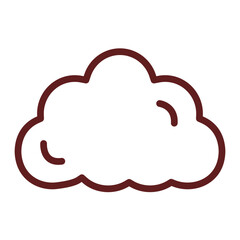 Cloud Vector Line Maroon Icon Design