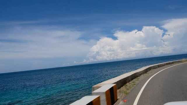 Stunning view of the sea along the road trip in Manatuto - Timor Leste.