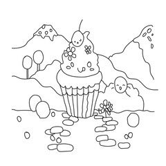 cake with baloon, cake with candles and flowers