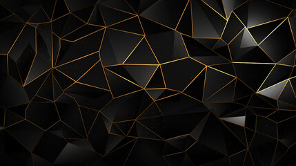 Gold Polygonal Black Elegant Background Border Frame Design