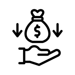 3 income line icon illustration vector graphic